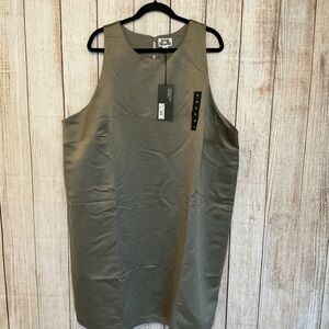 Chic Olive Sleeveless Midi Dress